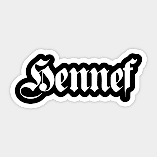 Hennef written with gothic font Sticker